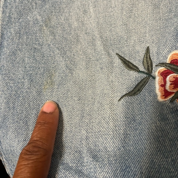 GRLFRND Helena Embroidered Button Fly Cropped Jeans Chelsea Hotel sz.25 - Picture 10 of 10